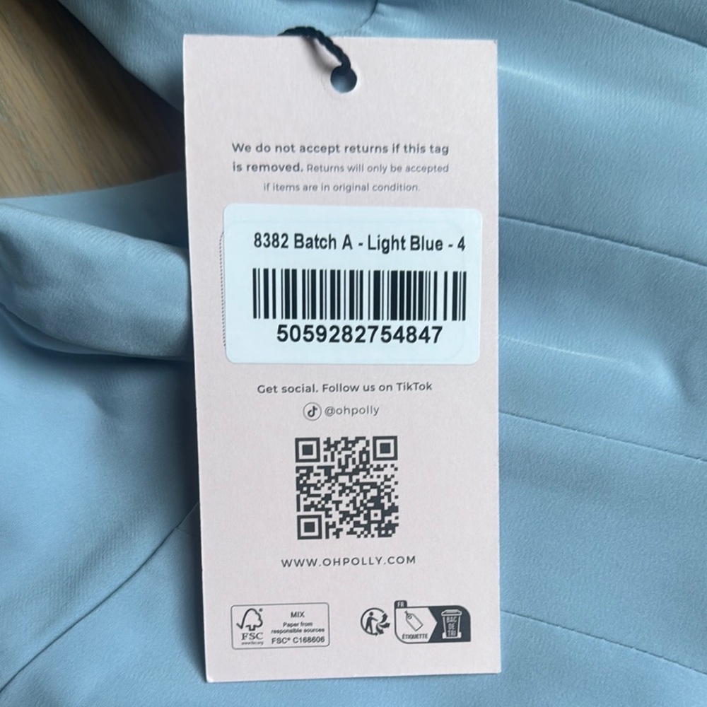 Oh Polly Sky Blue Satin Gown - Picture 2 of 4